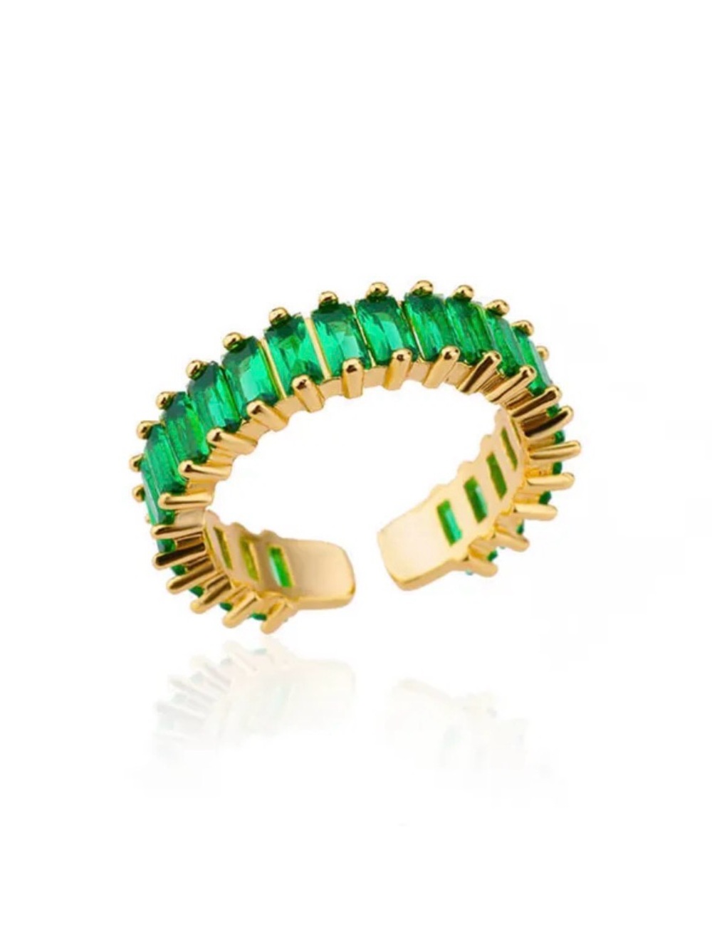 Emerald Green Zircon Eternity Ring